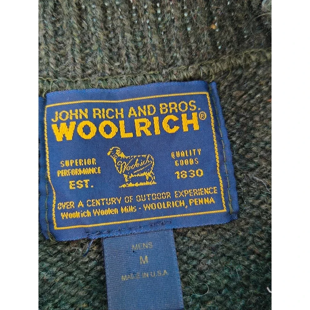 Vintage Woolrich Dark Grey Wool Sweater Made In USA Size Medium